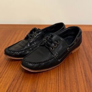 Cole Haan women’s Black Leather Loafers Boat Shoes sz 7.5